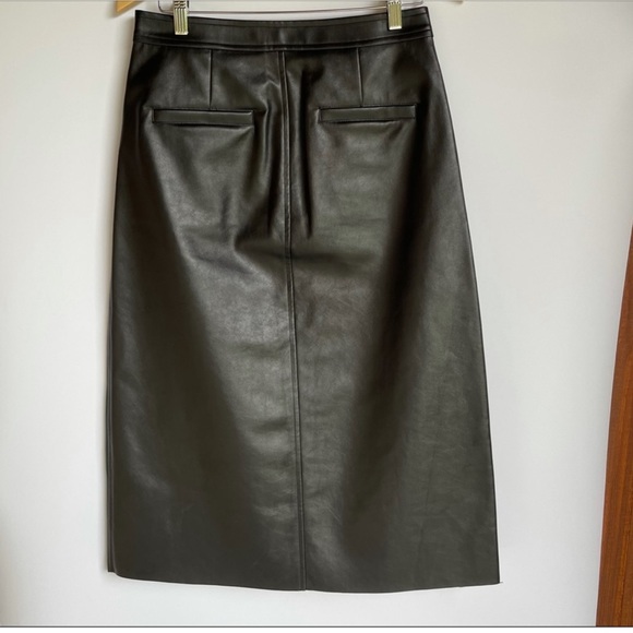 MO&Co Vertically Breasted Faux Leather Midi Skirt - Picture 5 of 10